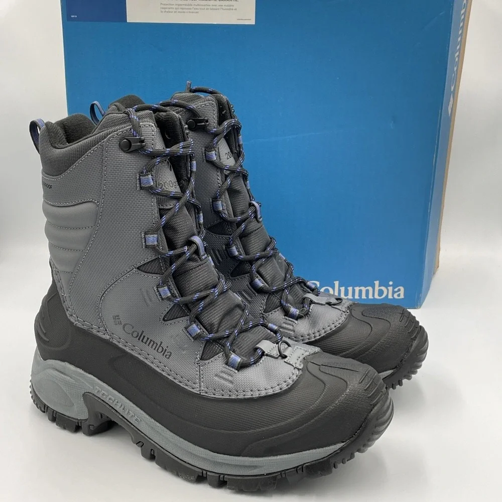 COLUMBIA BUGABOOT III Waterproof Winter Boots Grey 200G Insulation‎ Mens Sz 8.5